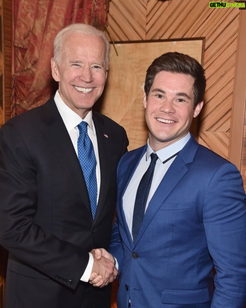 Adam Devine Instagram - I’m not very political but I’ve met this guy a few times over the years and I’m happy and proud to call him our new president. Congrats President @joebiden !!! I’m turning off comments on this one because people be riled and I’m just trying to enjoy this day.