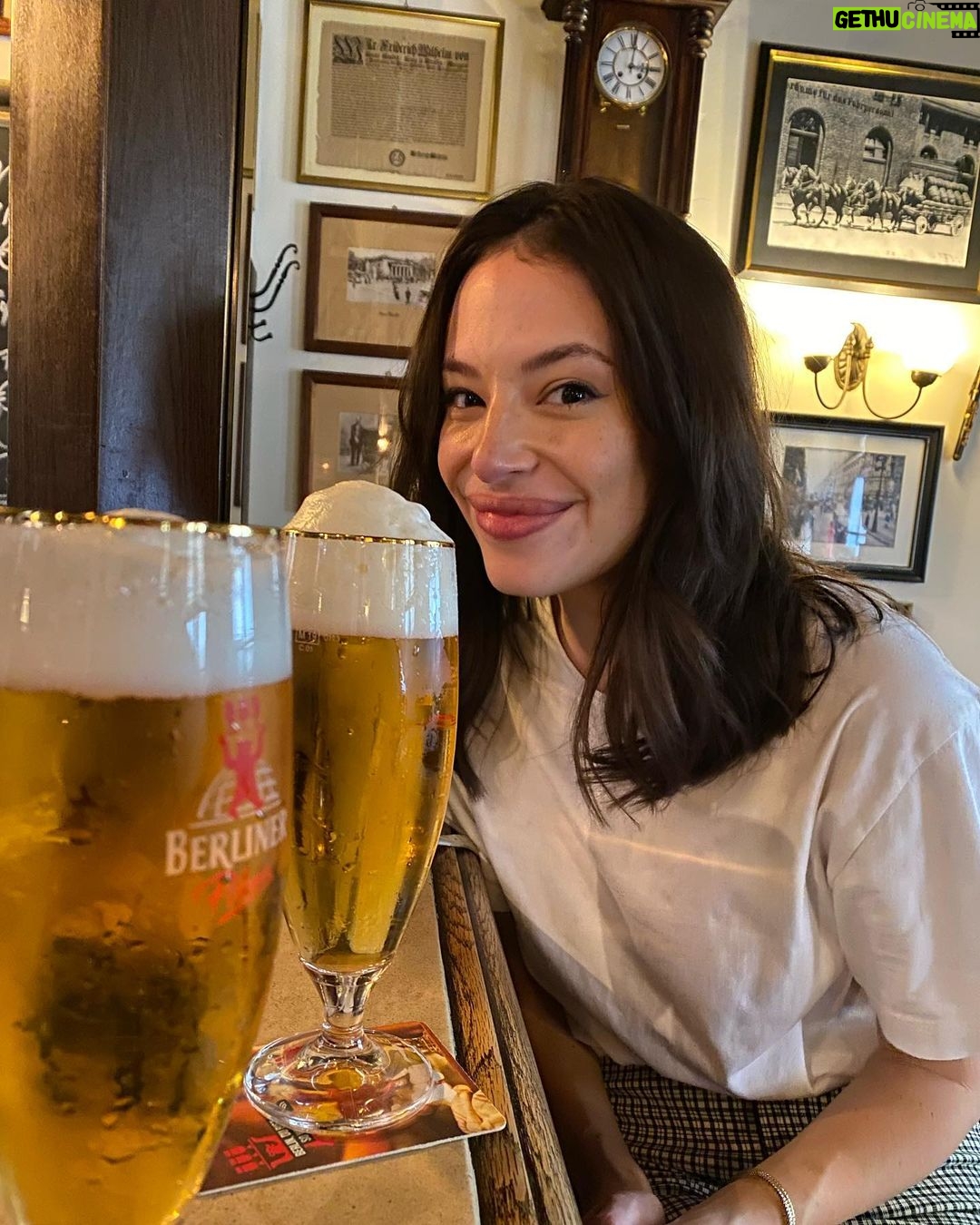 Adam Devine Instagram - Berlin photo 💣 1) just me and my local drinking buddy. Honestly thought everyone would look like this and dress like this in Berlin. I was wrong but the beer is great! 2) Chloe looking all purty on our balcony. 3) just a chill day on set with the homies @sarahhyland @flula and @leraabova 4) shooting with German super star Katharina Thalbach and my kick ass assistant @judithmvk 5) The Berlin Bear! 6) My hilarious manager got these beers for the two of us! 7) We LOVE BEER…. I gained 15 lbs while being in Germany. Whooopsie Berlin, Germany