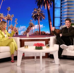 Adam Devine Instagram - I’m guest hosting Ellen today! How?! What?! I dunno but it was so much damn fun. I got to interview my friends @itsjuliebowen AND @ders808. I drank @villagerspirits and there was SO. MUCH. DANCING. I honestly love getting a little out of the comfort zone and doing stuff like this. As always… I kept it weird. @theellenshow
