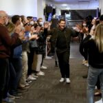 Adam Devine Instagram - I’m guest hosting Ellen today! How?! What?! I dunno but it was so much damn fun. I got to interview my friends @itsjuliebowen AND @ders808. I drank @villagerspirits and there was SO. MUCH. DANCING. I honestly love getting a little out of the comfort zone and doing stuff like this. As always… I kept it weird. @theellenshow
