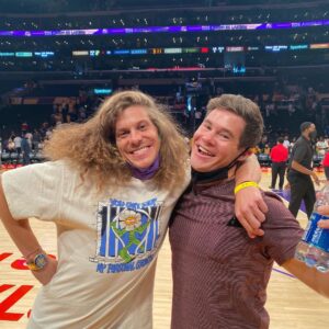 Adam Devine Instagram - 1) the homie @adbphotoinc snapped this pic of my arms looking straight jacked. Getting them good angles. 
2) Played it cool on the jumbo tron.  3) Your two moms are having fun at the game!