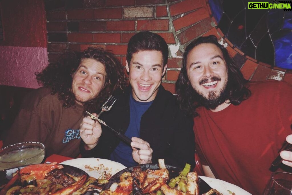 Adam Devine Instagram - Dem bois celebrating @blakeanderson ‘s bday. Miss working with these stunners. Gonna have to cook up something soon... WORKAHOLICS nation rise up!!!! #GameOverMen