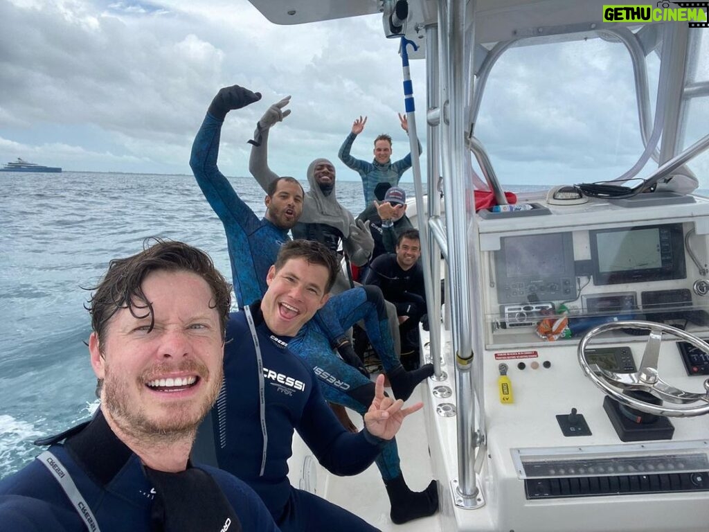 Adam Devine Instagram - Wow! It’s shark week again on @discovery. I absolutely love shark week and this year they let me take @ders808 and @blakeanderson to the Bahamas to unveil one of the largest congregations of Tiger Sharks in the world. Last year my boy @draustingallagher and I tagged a tiger shark in the Bahamas. We tracked it all year, it all the way to Canada and back to within 100 yards of where we tagged it! It’s truly a shark party!
