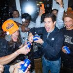 Adam Devine Instagram - Happy Birthday to the leader of the super homies @blakeanderson. Here’s a pic of us on a pretty chill Monday night. 📸 @atibaphoto