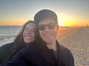 Adam Devine Instagram - It’s this pretty woman’s birthday today! Chloe, what a year it has been.  The highest of the highs and some real low low’s. I wouldn’t want to go through life with anyone else. Keep loving sunsets, rainbows, sleeping in cars and walking on the beach! Love you more than anything @chloebridges !