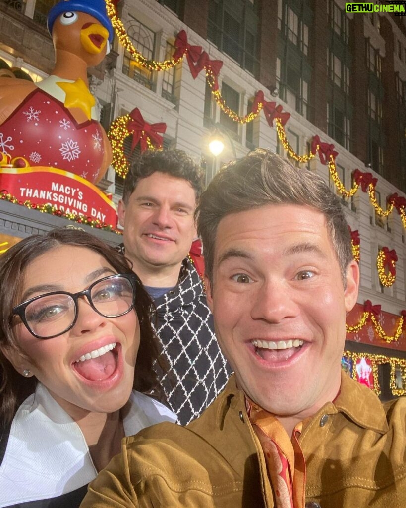 Adam Devine Instagram - BUMPER IN BERLIN is streaming on @peacocktv now! These maniacs (@sarahhyland and @flula) and I are going to sing and dance on a float in the Macys Thanksgiving day parade tomorrow. Hahahaha! What is my life?!?! #bumperinberlin