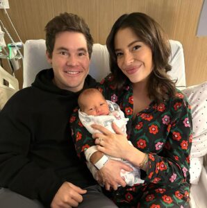 Adam Devine Instagram - Meet lil baby Beau Devine! He can be fussy at times but we’ve already learned some great parenting techniques. Do your best fussy baby impression along with him and he’ll straighten right out.