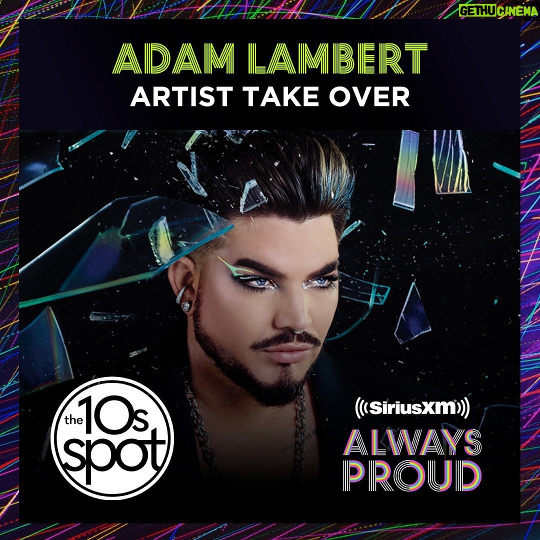 Adam Lambert Instagram - Time to rock out to @adamlambert's favorite jams on @sxm10sspot! Discover more about our #Pride Month programming at the link in our bio 🏳️🌈