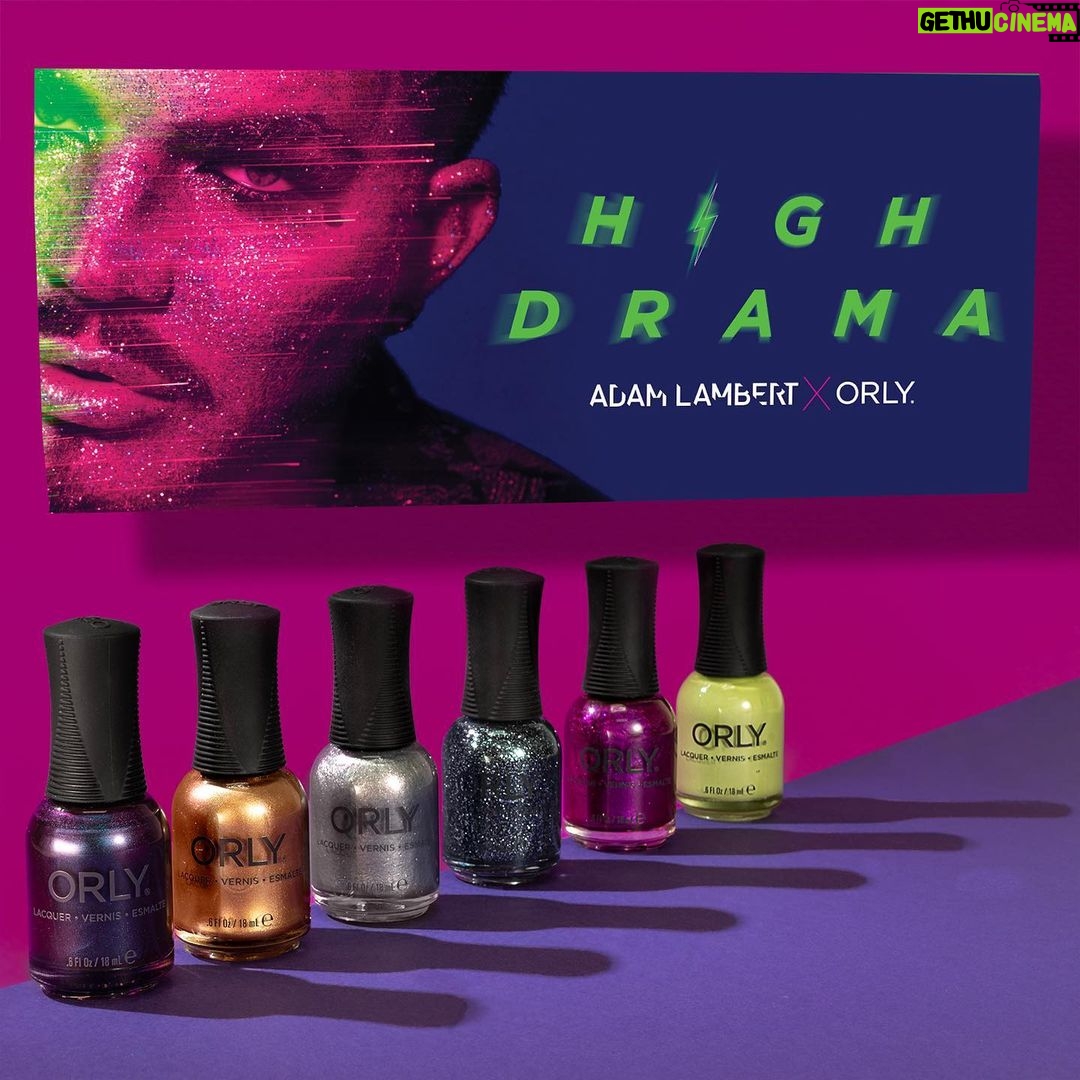 Adam Lambert Instagram - Are you ready to glam your nails for Pride this year? 🌈 I've got my very first nail polish collection coming out in collaboration with @ORLY with colors and names inspired by my latest album High Drama ✨ Get yours on June 2nd and let me know which one is your fave! 💅 #AdamxORLY #AdamLambertNails #ORLY