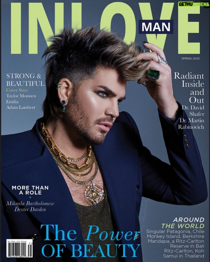 Adam Lambert Instagram - Incredibly honored to share my story and be the Spring 2023 men’s cover story for INLOVE Magazine 💛 Outlet: @inlovemag Photographer: Joseph Sinclair @josephsinclair Writer: @thesavvyscribbler