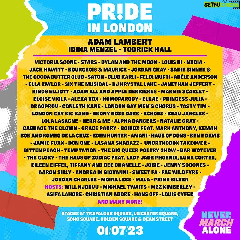 Adam Lambert Instagram - Incredibly happy to be performing and headlining at @prideinlondon on July 1st amongst so many other talented artists in the community! Who's joining the party? 🌈 #PrideInLondon