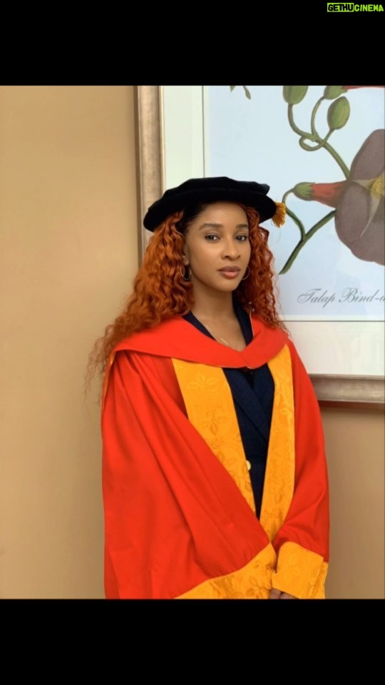 Adesua Etomi-Wellington Instagram - Not of him that willeth or runneth but of God that shows mercy Dr Susu in the building. 😎😎😎💃🏽💃🏽💃🏽 Focus on your own race and keep your eyes on the orchestrator of your life's journey. It was an incredibly special day. Thank you to Alma mater @wlvuni for this huge honour and to my wonderful family and friends. My son was also there and it meant the world to me. Giving a shoutout to the love of my life, who is always cheering me on @bankywellington 😍😍😍😍❤️❤️❤️❤️ Dress by @loveladybiba Hair by @touchofibee