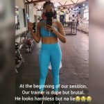 Adesua Etomi-Wellington Instagram - The soundtrack and this video don't exactly work but it's how I feel so it is what it is😭😭😭😭 We see the results but the work is still hard Cc @jemimaosunde Song by Susu'm Trainer @24strong_ 🙄 Update: this is my 3rd week at the gym. Been working out at home for months. Workout gear @fitbybunmi