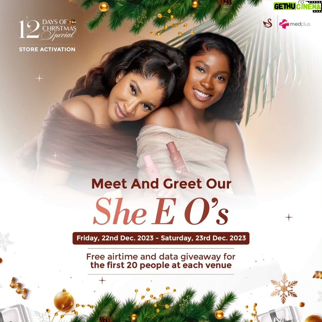 Adesua Etomi-Wellington Instagram - DUMP!!! Come hang with @jemimaosunde and I (tomorrow and saturday @medpluspharmacyng locations) as we introduce you to our gorgeous products @sanaabeautyltd We have exciting discounts and 12 days of Christmas offers as well as giveaways for the first 20 guests to get to the venues on both days. We can't wait to see you all, so please come through. ❤️❤️❤️