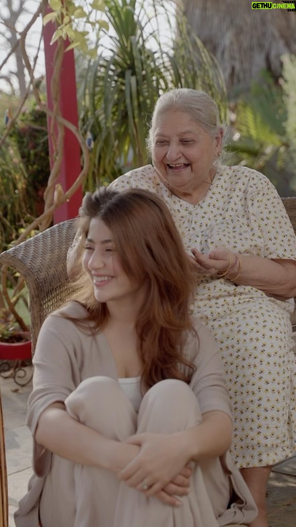 Aditi Bhatia Instagram - This Women’s Day cherishing timeless traditions with Nani while embracing the magic of Nature Spell’s Rosemary Hair Oil ✨ From tender moments of childhood when Nani would lovingly oil my hair to now, witnessing the revival of strength, health, and length with Nature Spell’s goodness. Grateful for the bond that nourishes not just my hair but my soul too 🤍 #NatureSpell #NatureSpellIndia #NatureSpellGlow #HairCareRoutine #NaturalRadiance #SelfCare #Ad