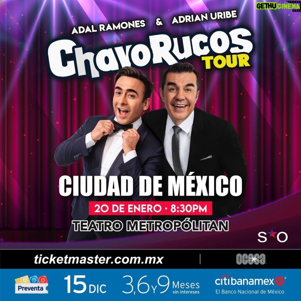 Adrián Uribe Instagram - ¡Por fin en México! llega @ChavoRucosTour al Teatro Metropolitan y no se lo pueden perder 🗓️ 20 de enero 🕰️ 8:30 PM 🎟️ @ticketmaster_mx Ciudad De México