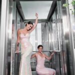 Agata Mutsenietse Instagram - Ренатик, ты просто всегда бери у меня интервью 🩷Ай лов ю! Вы только посмотрите какую красоту мы натворили для @postamagazine Отдельная любовь пространство @km20food Ну и платья как мы помним уже лучшие в @rally.moscow 🩷 KM20 FOOD