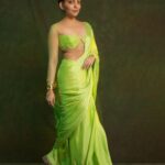 Ahana Kumar Instagram - green and serene ☘️✨ Stylist @stylingbyafsheenshajahan Photography & Retouching @hilalmanzure Hair & Make Up @makeup_makeitallup Wearing @kalaakaari Jewellery @adorebypriyanka Saree Draping @archanaaa_singh00 ☘️✨