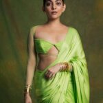 Ahana Kumar Instagram - green and serene 🍃✨ Stylist @stylingbyafsheenshajahan Photography & Retouching @hilalmanzure Hair & Make Up @makeup_makeitallup Wearing @kalaakaari Jewellery @adorebypriyanka Saree Draping @archanaaa_singh00 🥬✨