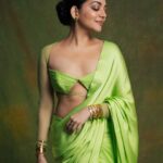 Ahana Kumar Instagram - green and serene 🍃✨ Stylist @stylingbyafsheenshajahan Photography & Retouching @hilalmanzure Hair & Make Up @makeup_makeitallup Wearing @kalaakaari Jewellery @adorebypriyanka Saree Draping @archanaaa_singh00 🥬✨