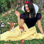 Ahana Kumar Instagram - Happy Halloween from Snow-White and Friends 🍄 @santinni.in stitched this dress with the kind of perfection that was beyond what I had imagined ♥️ @sindhu_krishna__ shot these images and I had too much fun editing them and planning the whole thing 🦋 #Halloween #SnowWhite 💙 Magic Kingdom At Walt Disney World