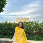 Ahana Kumar Instagram - 🌼☘️ White & Yellow Salwar from @styledivalabel 🌻 #Udaipur 🍃