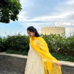 Ahana Kumar Instagram - 🌼☘️ White & Yellow Salwar from @styledivalabel 🌻 #Udaipur 🍃