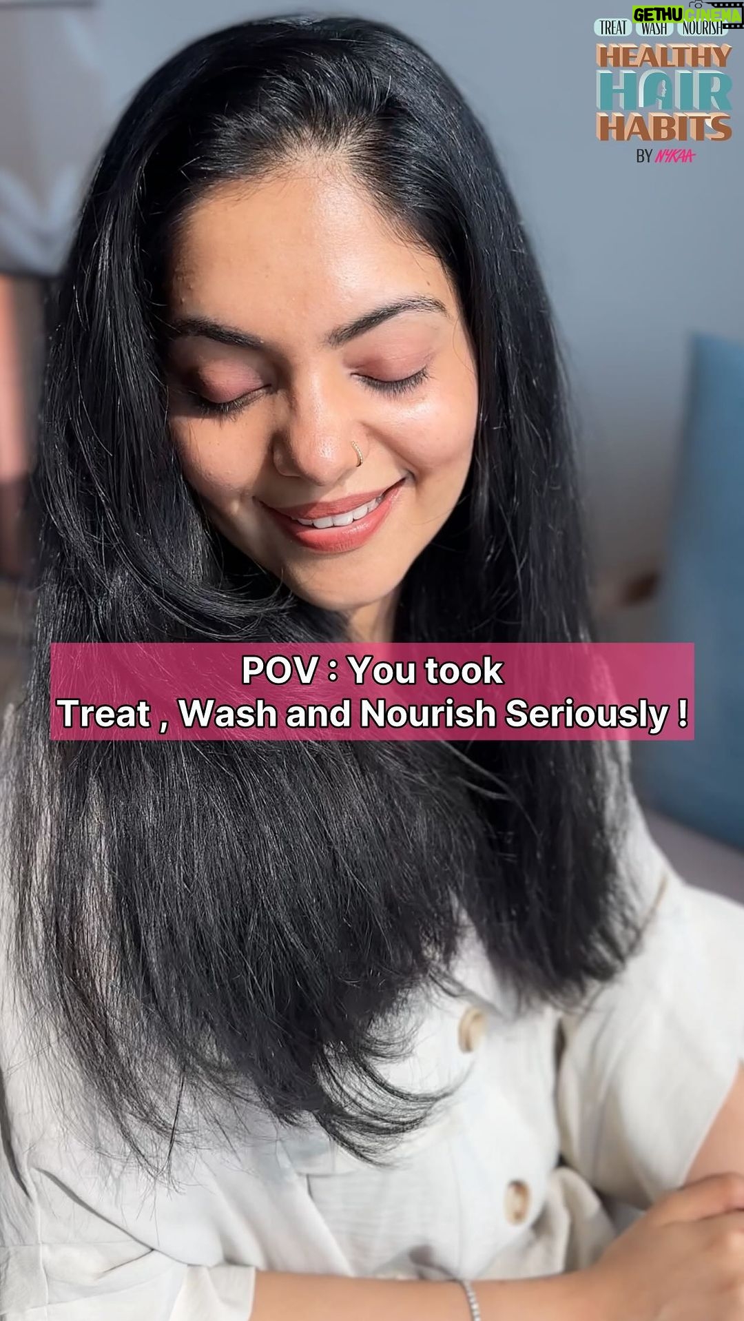 Ahana Kumar Instagram - My love for taking care of my hair >>>> 😋 I recommend everyone to follow Healthy Hair Habits by @mynykaa which is 3 steps of Treat Wash Nourish to get rid of the frizz and get luscious and healthy as ever hair! 💯👩🏻🦰 Products that I use are: 🩵 Aveda Nutriplenish Multi-Use Hair Oil 🩵 L’Oréal Professionnel X-Tenso Care Shampoo 🩵 L’Oréal Paris Hyaluron Moisture Conditioner 🩵 Love Beauty and Planet Hair Serum Get them at up to 50% off!! 💯 #Nykaa #NykaaHealthyHairHabits #ThreeStepsToHealthyHair #ad 💫