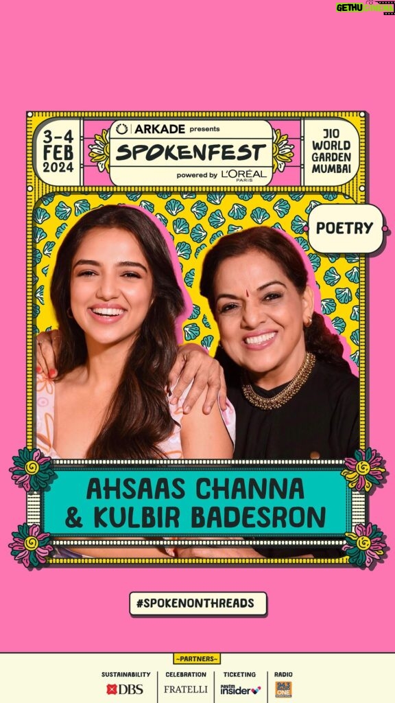 Ahsaas Channa Instagram - Ahsaas Channa & Kulbir Badesron: A Mother-Daughter Ode After winning all our hearts with a heartwarming story at Spoken ‘22, Ahsaas is returning to the Spoken Fest stage – but she’s not coming alone! She is bringing her mother, Kulbir Badesron, an actor who has appeared in multiple TV shows and films. At Spoken ‘24, they are performing a poem together on stage, to share the complex emotions behind the mother-daughter relationship. Spoken Fest | Feb 3 & 4 | Jio World Garden, BKC, Mumbai Featuring performances by Vishal & Rekha Bhardwaj, Zakir Khan, Alok-Vaid Menon, & 100+ other artists! Aaaaand Ahsaas Channa and Kulbir Badesron, on stage together! #festivalsofindia #mumbaifestivals #spokenfest #spokenword #spoken2024 #wordsvoicesstories #mumbaievents Poster Credits: @oddwaffling