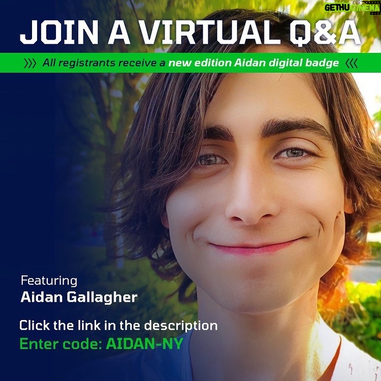 Aidan Gallagher Instagram - Join me this Saturday July 16 at 4pm EST for a free virtual Q&A. Limited spaces available! Visit this link to save your spot! https://envision-racing.com/pledge/ Enter code: AIDAN-NY And take a free climate pledge. For every pledge made, Envision Racing will plant a free tree! Don’t forget to include your question for the Q&A in the comments below. All registrants receive a new edition Aidan digital badge. I can’t wait to see you there! @envisionracing @unep @unitednations @treeswithaidan #raceagainstclimatechange #onlyoneearth #treeswithaidan New York City, N.Y.