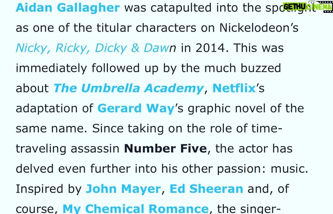 Aidan Gallagher Instagram - Thank you @altpress ♥️ altpress.com/features/actors-in-bands-musicians-in-film/