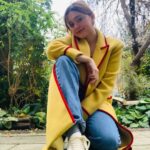 Aimee Lou Wood Instagram – These trainers go with everything and they are so bloody comfy. Thank you @Toryburch for adorning my tootsies . My toes feel very lucky. (the coat is also @toryburch ) #GoodLuckTrainer
