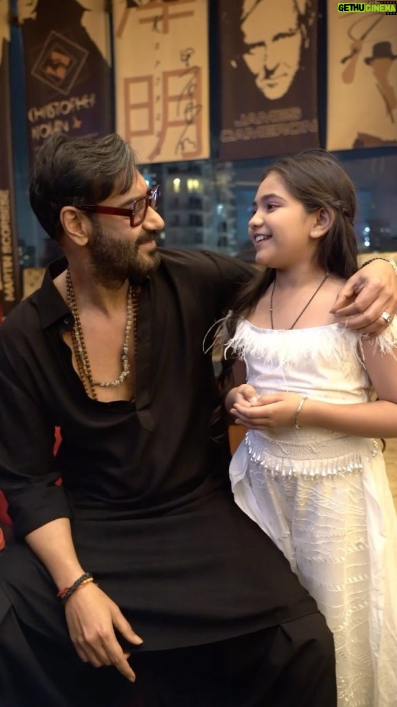 Ajay Devgn Instagram - The one who gave Bholaa’s journey a purpose. With my onscreen daughter @hirvatrivedi_official, a bundle of talent. #BholaaInCinemasNow