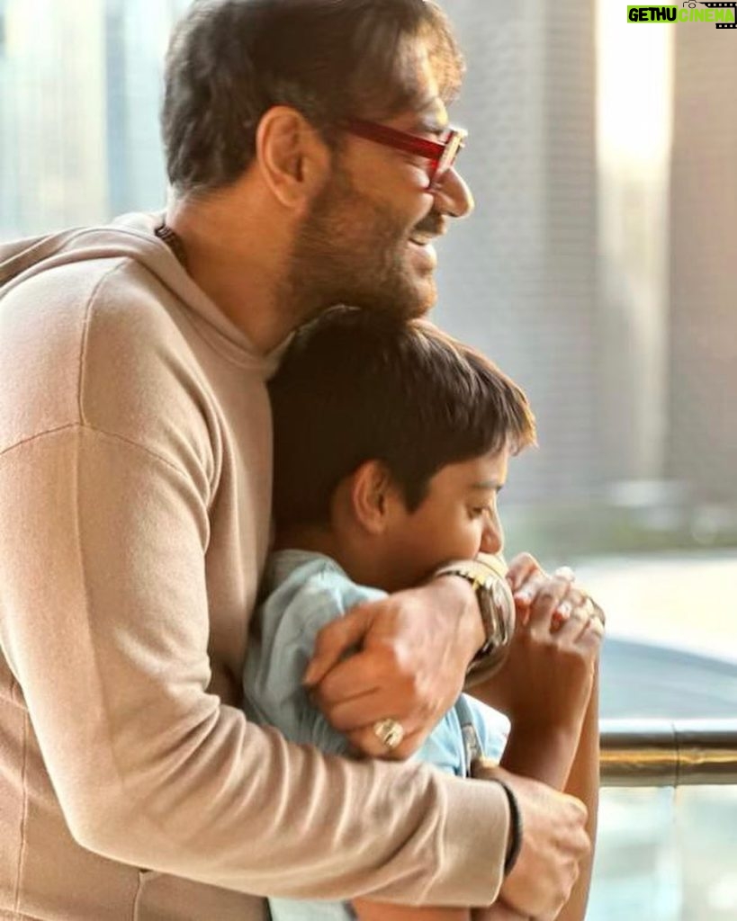 Ajay Devgn Instagram - The best part of any day is this… Won’t trade these baap-beta moments for anything in the world.