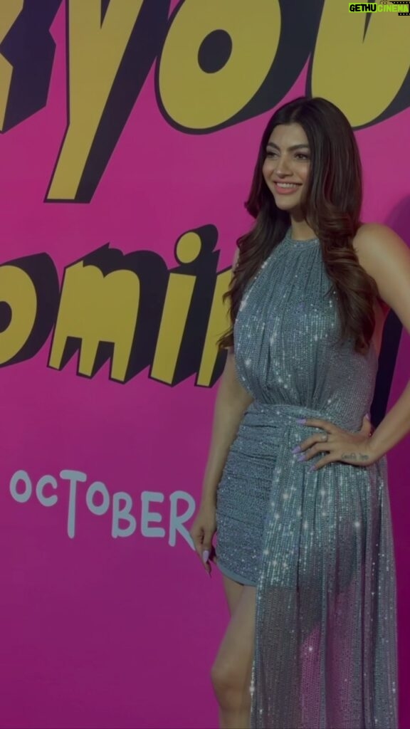 Akanksha Puri Instagram - From the screening of "Thank you for coming " #aboutlastnight . #reels #reelsinstagram #trending #love #music #style #fashion #thankyouforcoming #akankshapuri #❤️ . Video credit @nidhig14 . Outfit @kiranguptalabel x @mad.micron Styling @littlepuffsofhappiness @styleitupwithraavi