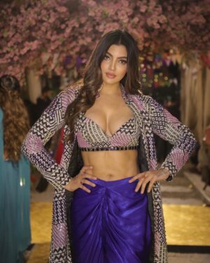 Akanksha Puri Instagram - Wear it and Own it 🔥
.
.
Pic credit @lsd.photography.official 
.
#fitandfabulous #beingme #akankshapuri #❤️ 
.
Outfit by - @aahava_couture
Styled by- @Styleitupwithraavi @littlepuffsofhappiness 
Assisted by - @stylist_khush