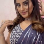 Akshara Singh Instagram – Gal sun janeya 💟
.
.
.
.
.
.
💎👗 @weddingcloset_ 
Hair @knkawadh 

#aksharasingh #lfl #love #reelitfeelit #mandatory #violet
