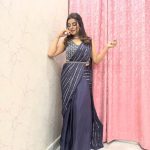 Akshara Singh Instagram – Show yourself more love 💟
.
.
.
.
.
.
.
Wearing 👗💎 @weddingcloset_ 

#aksharasingh #lfl #love #saree #violet #event #night