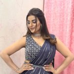 Akshara Singh Instagram – Show yourself more love 💟
.
.
.
.
.
.
.
Wearing 👗💎 @weddingcloset_ 

#aksharasingh #lfl #love #saree #violet #event #night