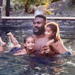 Alain-Gloirdy Bakwa Malary Instagram - Un père c’est ce que je tiens à être, merci pour le plus beau métier au monde 🙌🏾🙏🏾 #Makao #suwedy #Enzy #sons #family #summer #swimming Tours, France
