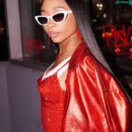 Alaya High Instagram - Gave him a lil sugar now he having heartaches, getting to the bread strawberry shortcake 🍰 Dress: @area Purse: @Zara Shades:@miumiu Jacket: @karlkani Styling: @sankaraxt Photos: @jqproductions Mua: @fukjacimjill Hair: @whoisvickyb