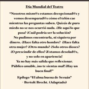 Alba Flores Instagram - Feliz #DiaMundialDelTeatro
@laextranacompania 
Seguiremos!