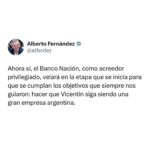 Alberto Fernández Instagram - No era un problema de "tibieza", como muchos plantearon. Como siempre reclamamos, no se va a consumar la trampa de aquellos acreedores privados que, perjudicando al Banco Nación y a los 1290 productores agropecuarios, pretendían quedarse con Vicentin pagando unas monedas.