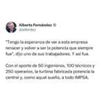 Alberto Fernández Instagram - El cuerpo principal de la turbina fabricada por IMPSA llegó ayer a la central hidroeléctrica de Yacyretá. Esta es su historia 👉