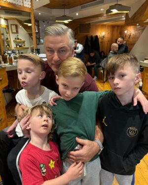 Alec Baldwin Instagram - Well…I am old and gray. But, you get the idea.
Haircut day with NJ and the gang at @thekinsmanbarbershop