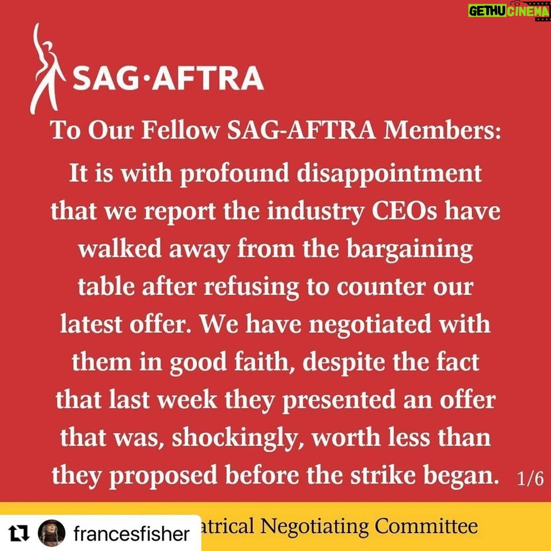 Alec Baldwin Instagram - During the years of my work in film and television, the need for studios and networks to maintain their profit margins at the expense of creative unions and crafts has been ongoing. However, now is a true crossroads. The AI controversy will be a crippling factor regarding the integrity and autonomy of our work. AMPTP members are incapable of negotiating in good faith because they truly don’t care. They would get rid of every actor and writer, eventually, if they could. All we have is our resolve.