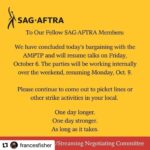 Alec Baldwin Instagram - Many thanks to all of my SAG-AFTRA union reps for their hard work. Especially, @francesfisher !!!