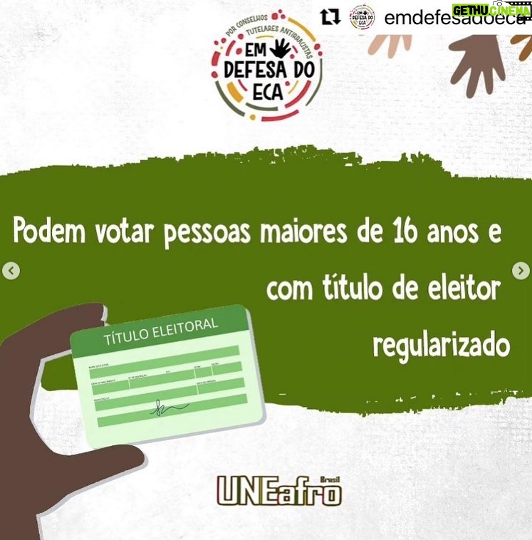 Alessandra Negrini Instagram - No dia 1º de outubro, próximo domingo, serão realizadas as eleições para os Conselhos Tutelares em todo o Brasil. Os cards acima explicam como funciona a eleição, que é muito importante! Os órgãos que respondem ao Conselho Nacional dos Direitos da Criança e do Adolescente (Conanda) e ao Estatuto da Criança e do Adolescente (ECA) funcionam como um importante instrumento de garantia de direitos fundamentais da infância e da juventude. Para a escolha dos seus candidatos sugiro que entrem nos sites do @endefesadoeca no " A eleição do Ano" eles possuem a lista de candidaturas antiracistas. @negrobelchior