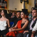 Alessandra Rosaldo Instagram - Oh what a night! Gracias infinitas a todos los que nos acompañaron anoche en el evento de @deviajeconlosderbez Gracias infinitas @primevideomx @visceral_pro y @3pas_studios por este viaje inolvidable, ¡el mejor viaje de mi vida!♥️ Los amo familia @ederbez @aislinnderbez @vadhird @jose_eduardo92 Styling @danireyesoficial Look custom made by @benitosantosoficial Aretes @kurtgeiger Makeup @juanjiespino Hair @bernardojavier6 #aboutlastnight #redcarpet #screening #deviajeconlosderbez