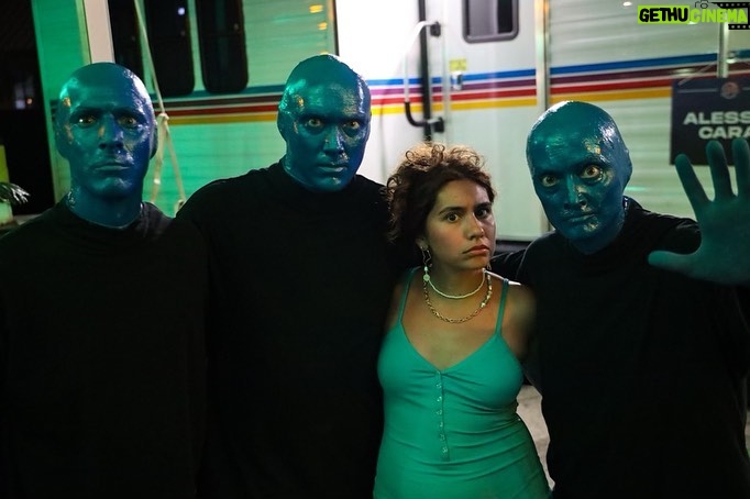 Alessia Cara Instagram - @lifeisbeautiful thank you for having us back!! and thank you @bluemangroup for coming out to hang / being wonderfully creepy💙